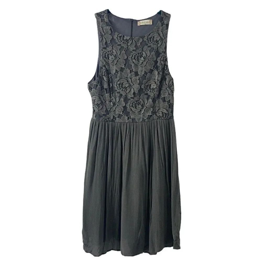 Altard State Gray Floral Lace Fit & Flare Dress M